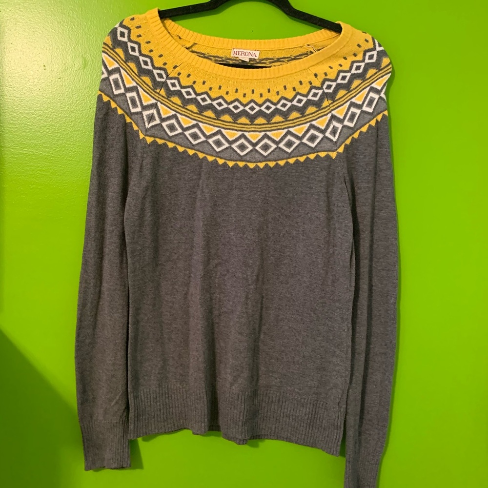Gray and Yellow Sweater
